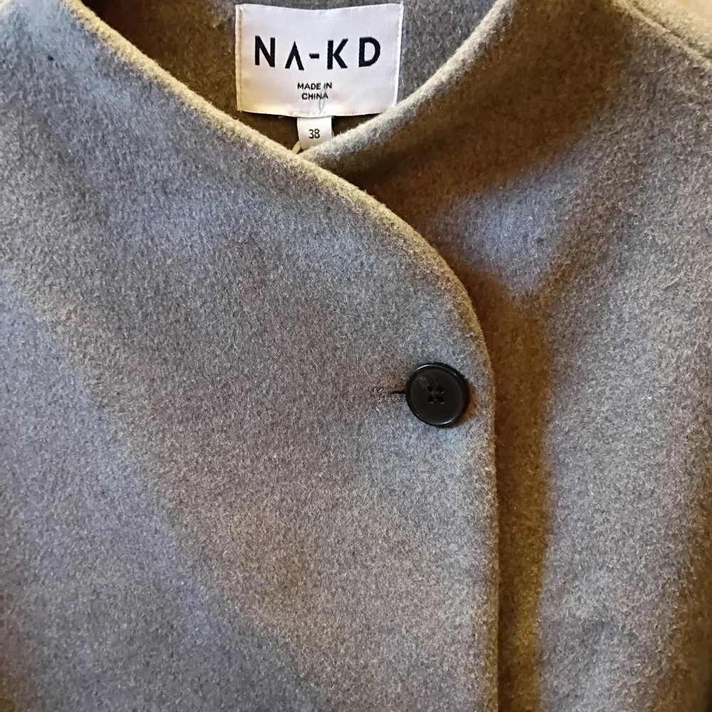 NWT NA-KD  Double Breasted Grey Short Jacket M/38 - Picture 5 of 6